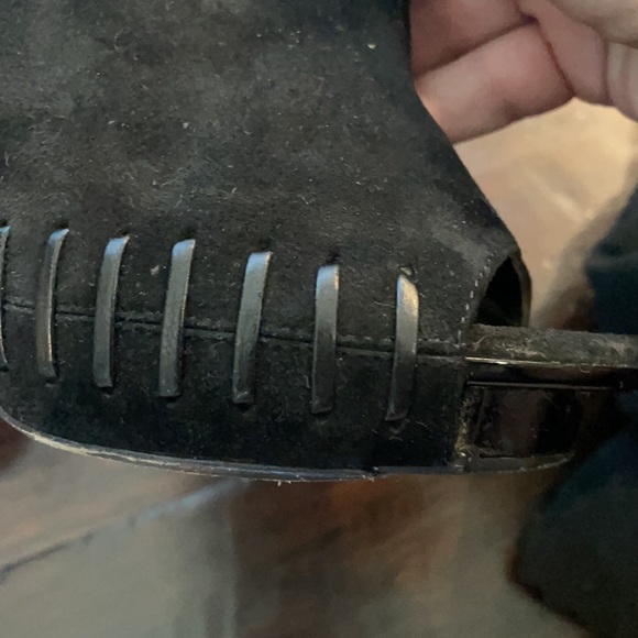 Versace black suede peep toe bootie - Picture 12 of 12